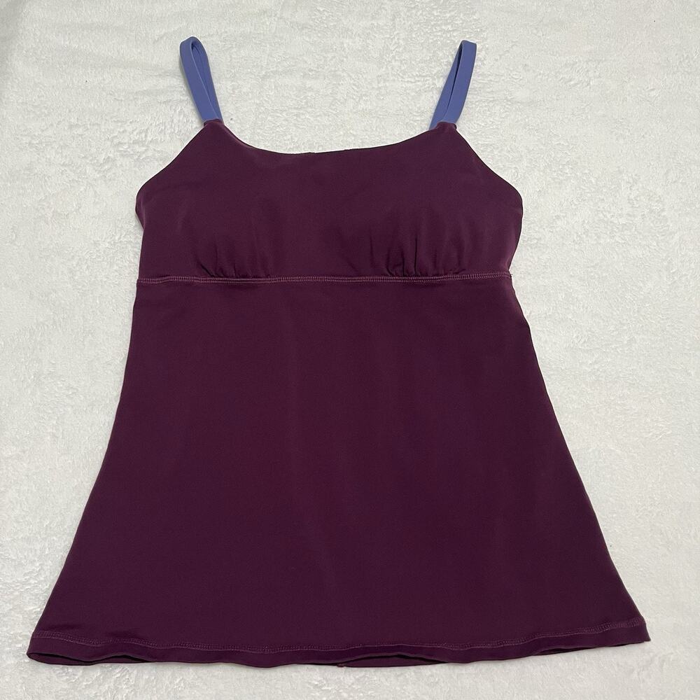 PrAna Women's Tank Top with Shelf Bra Wire Free Size Medium Burgundy